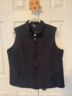 Eddie Bauer Black Quilted Full-Zip Vest